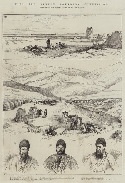 Con la Comisión de Fronteras de Afganistán de William Crimea Simpson